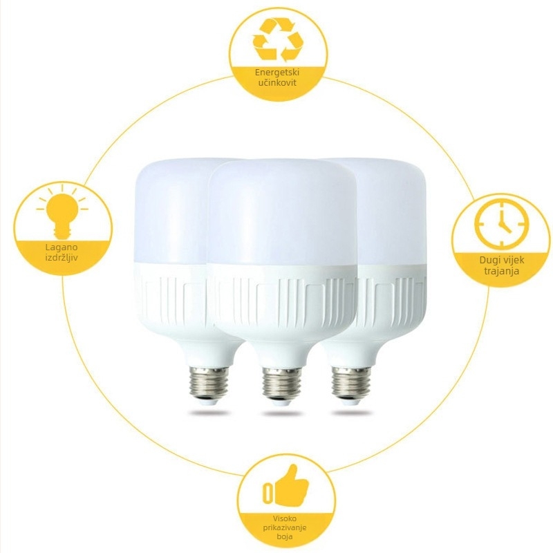 LED žarulja toplog svjetla s E27 navojem, topla žuta boja, ultra jaka, ekonomična za kućnu upotrebu