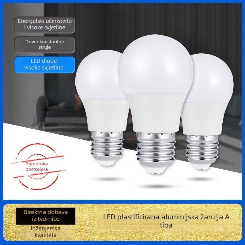 LED žarulja tipa A s bijelim svjetlom za zaštitu očiju, unutarnja upotreba, E27 navoj, energetski učinkovita