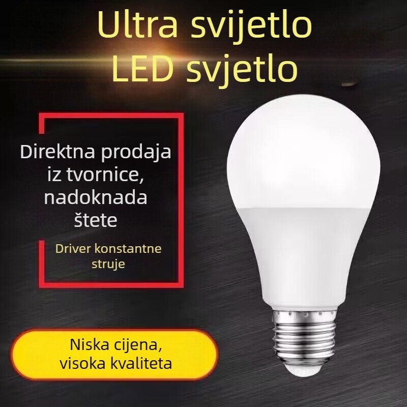 LED žarulja tipa A s bijelim svjetlom za zaštitu očiju, unutarnja upotreba, E27 navoj, energetski učinkovita