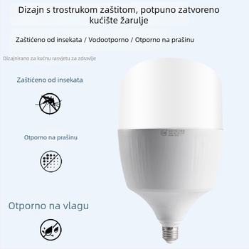 Yaming LED žarulja za kućnu upotrebu, E27 navoj, cilindrična, štednja energije, ultra jaka, zaštita očiju, bez treperenja, visoka snaga, IP44, CRI 80–90, 5000 lm, trajanje 50.000 h, bez regulacije jačine svjetla