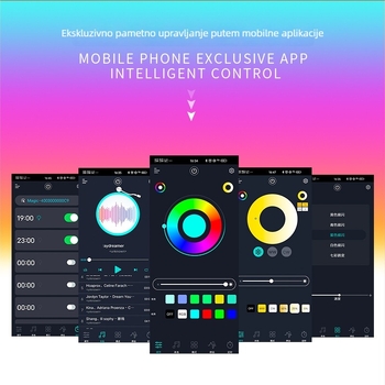 Pametna LED žarulja s upravljanjem putem aplikacije, RGB, 9W, E27, Bluetooth, graffiti dizajn