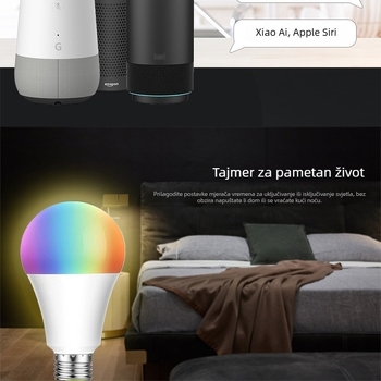Pametna LED žarulja s Wi‑Fi/Bluetooth, kontrola putem aplikacije, E27, RGBWW, moguće prigušivanje