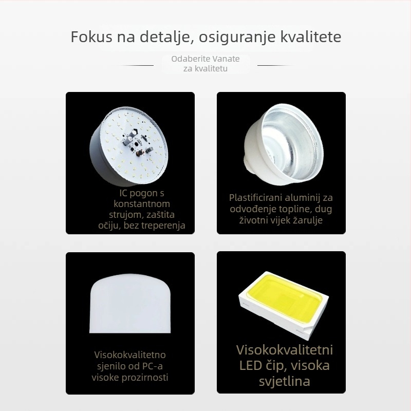 Versatile LED Žarulja s bajonetnim priključkom, visoka svjetlost, ušteda energije, zaštita očiju, konstantni tok, bez treperenja, kućište od aluminija s plastičnim pokrovom, B22, 220V, 1620 lm