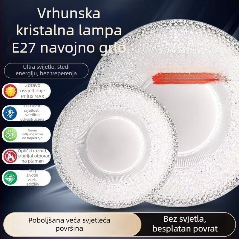 Nova LED žarulja s kristalnim dizajnom, super jaka, E27, kućna upotreba – dnevni boravak, spavaća soba i blagovaonica, bijela svjetlost, zaštita očiju, ušteda energije