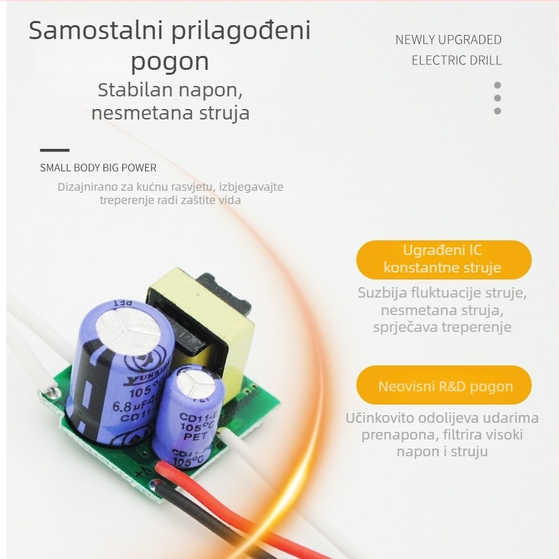 LED žarulja 110V, baza E27/E14, oblik A19A, 80 lm, 30° snop, konstantan strujni tok