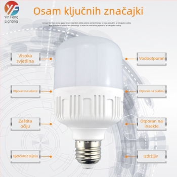 LED plastična kuglasta žarulja, visoka svjetlost, snažna snaga, štednja energije