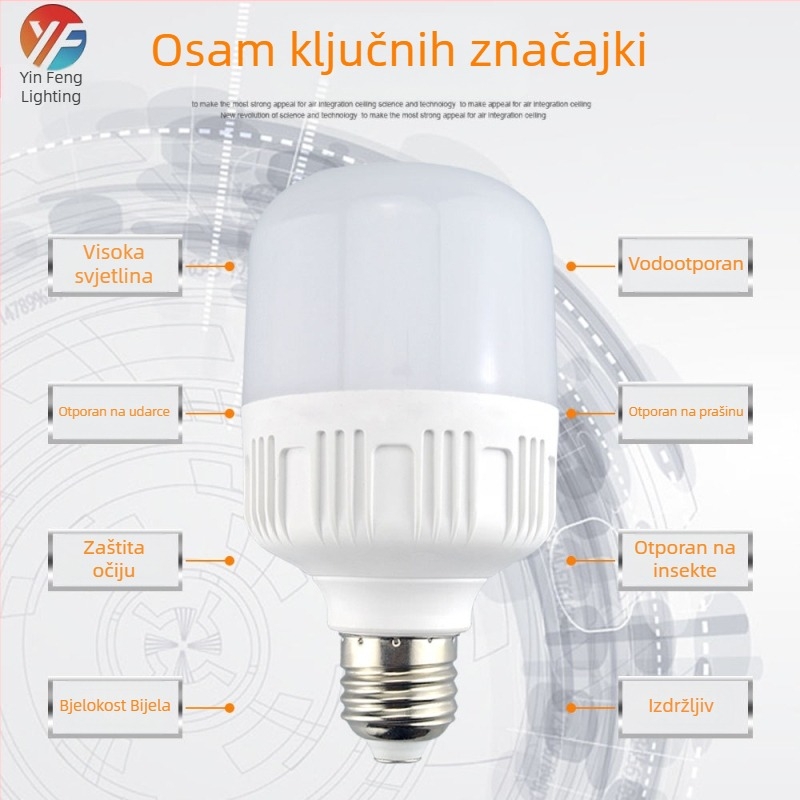 LED plastična kuglasta žarulja, visoka svjetlost, snažna snaga, štednja energije