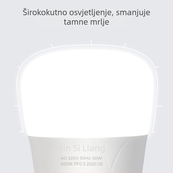 LED kuglična žarulja s plastičnim kućištem i aluminijskim tijelom, E27, energetski učinkovita, vrlo jasna za kućno osvjetljenje, IP65