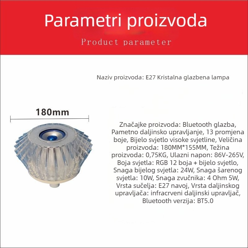 E27 Bluetooth pametna LED žarulja s 13 boja RGB i bijelim svjetlom, visoka svjetlost, daljinsko upravljanje