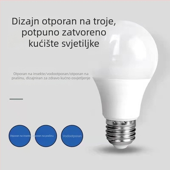 LED žarulja s E27 navojem, plastično obloženo aluminijsko kućište, unutarnja kućna upotreba, 220V, 3–18W