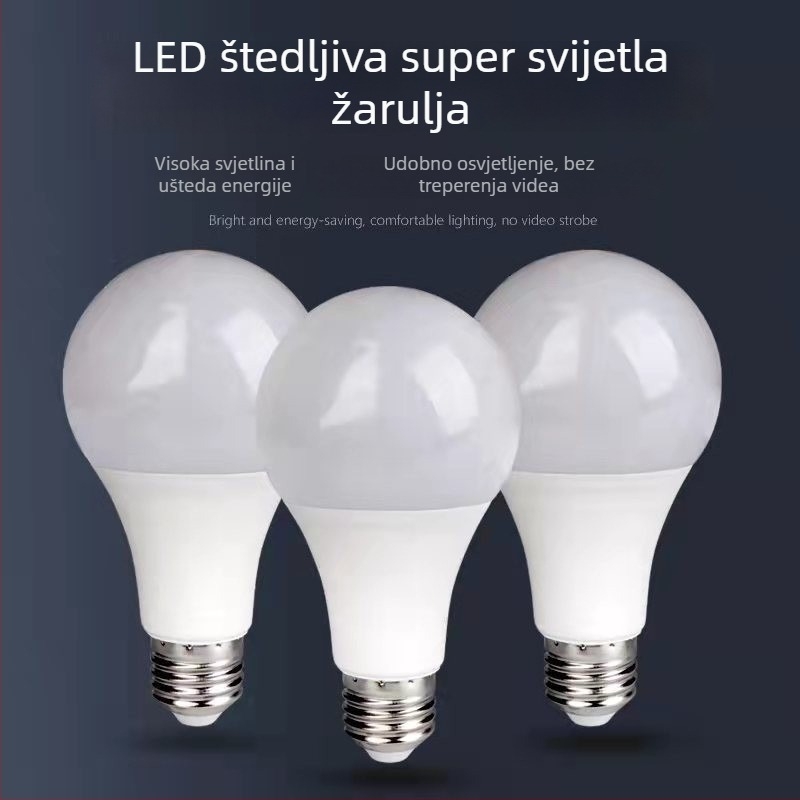 LED žarulja visoke svjetline, aluminijsko tijelo prekriveno plastikom, E27/B22, za unutarnju uporabu