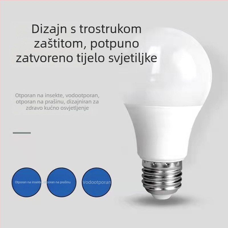 LED žarulja visoke svjetline, aluminijsko tijelo prekriveno plastikom, E27/B22, za unutarnju uporabu