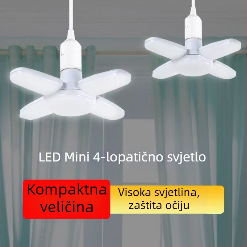 Sklopiva LED lampa s E27 utičnicom, energetski učinkovita bijela svjetlost, za dom, internat i garažu