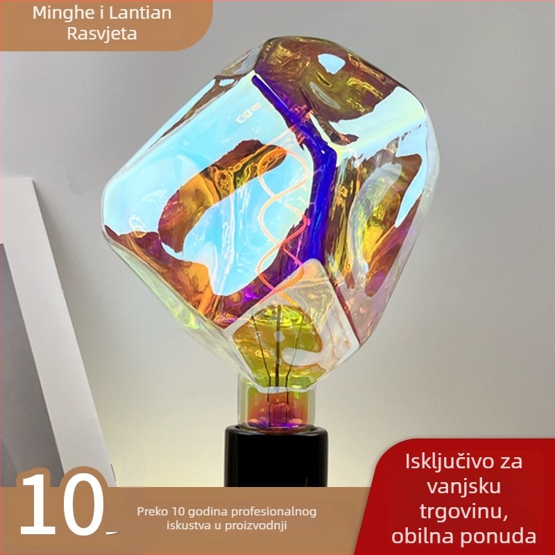 DIY LED žarulja s premazom meteoritom, E27/E26, dekorativna svjetiljka s LED filamentima, 4W, staklena vanjska