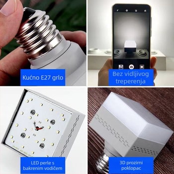 LED žarulja za dnevnu sobu, energetska ušteda, E27 navoj, kvadratna lampa, zaštita vida