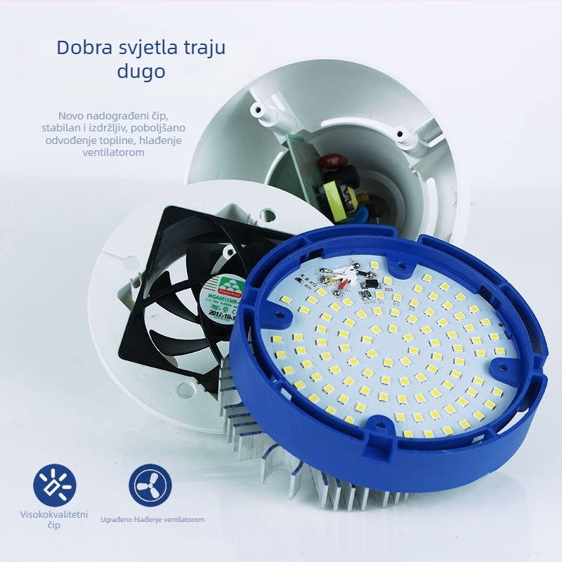 LED žarulja, ušteda energije, E27 navoj, Cyclone serija, 35–80W, 7800 lm, kut zračenja 200°, CRI 70–80, PF 0.5, 220V