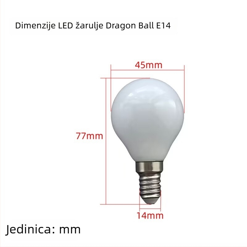 Dragon Ball LED žarulja G45, visoka svjetlost, 5W/9W, 220V, E14/E27, za stolnu, lusternu ili zidnu lampu
