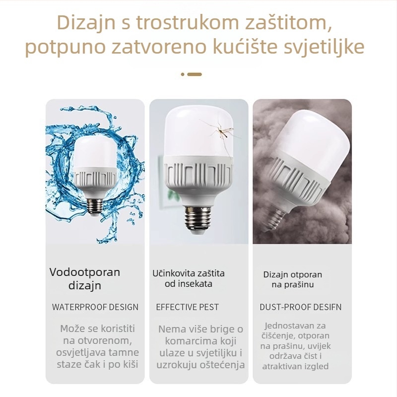 LED žarulja za kućnu upotrebu, E27 navoj, energetski štedljiva, bijela svjetlost, ultra jaka, unutarnja zaštita očiju, visok kapacitet osvjetljenja