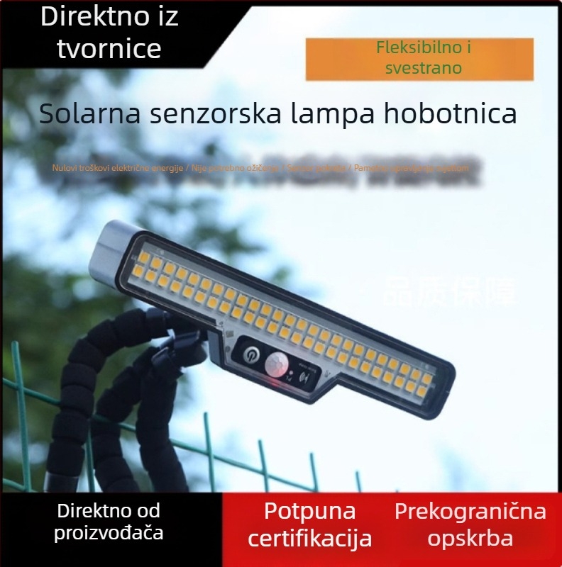Solarna klips lampa u obliku hobotnice sa senzorom, vanjsko osvjetljenje za vrt