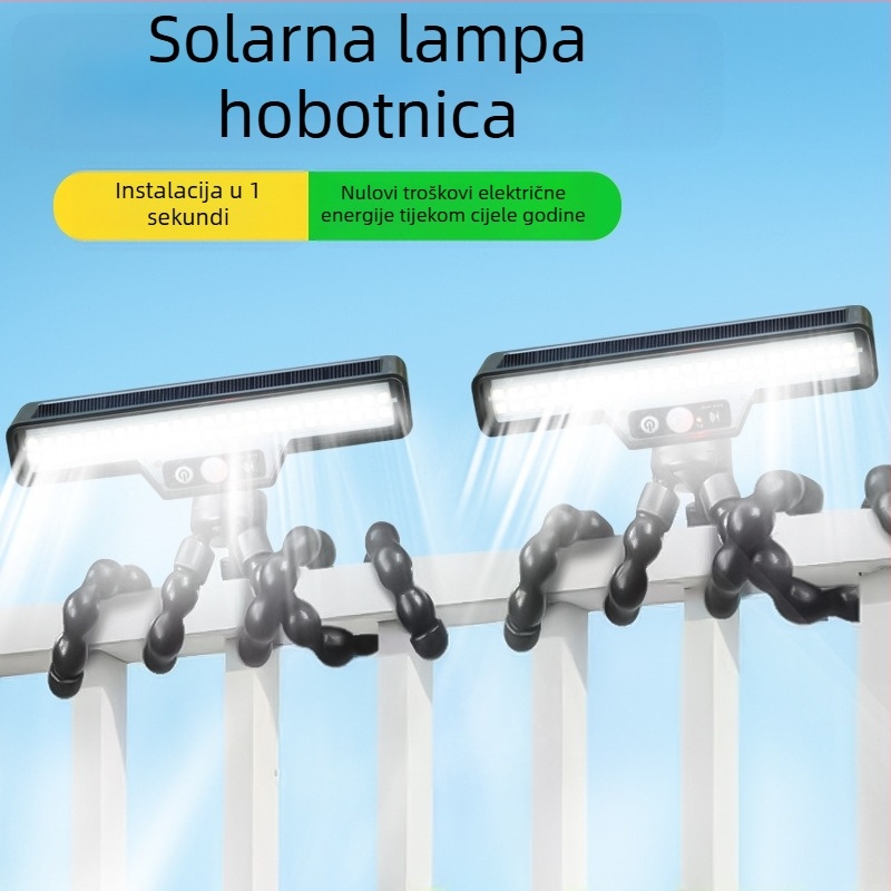 Solarna klips lampa u obliku hobotnice sa senzorom, vanjsko osvjetljenje za vrt