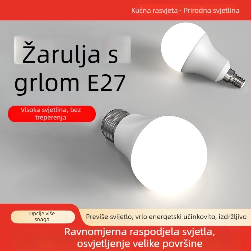 LED žarulja s uštedom energije, tip A, ultra jaka, E27 velika navojna baza, kućna upotreba, zaštita očiju