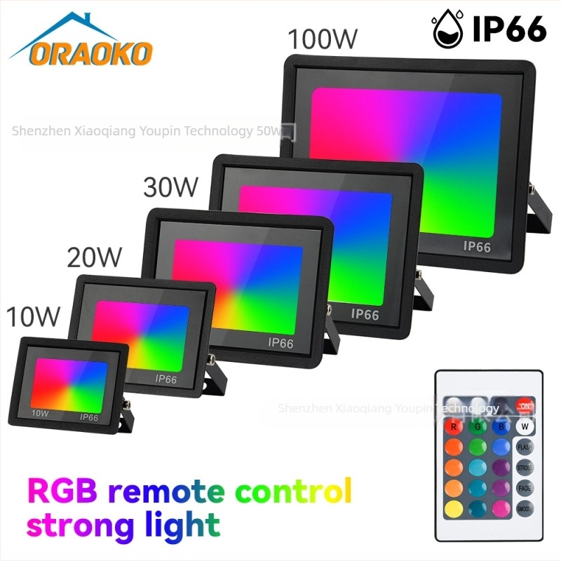 LED RGB-W vanjski floodlight, vodootporan, za parkove i krajolik, šareno treptanje uz automatsko podešavanje jačine svjetla