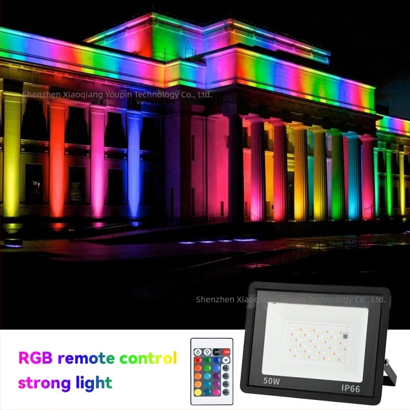 LED RGB-W vanjski floodlight, vodootporan, za parkove i krajolik, šareno treptanje uz automatsko podešavanje jačine svjetla
