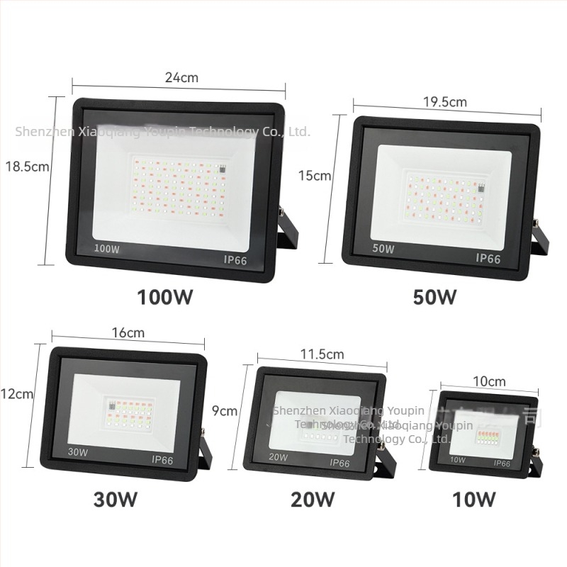 LED RGB-W vanjski floodlight, vodootporan, za parkove i krajolik, šareno treptanje uz automatsko podešavanje jačine svjetla
