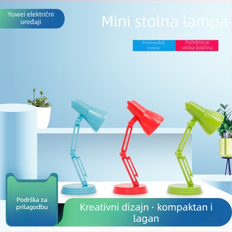 Mini sklopiva stolna lampa s višebojnim LED-om za učenje i noćno osvjetljenje