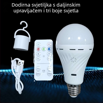 Napunjiva LED žarulja s daljinskim upravljačem, dodirna regulacija jačine, ambijentalno osvjetljenje u tri boje, E27 utičnica