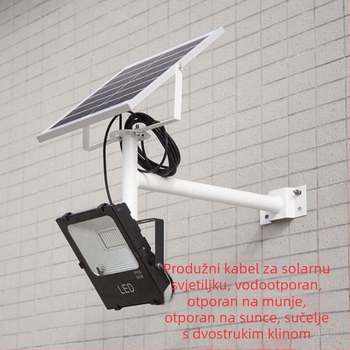 Produžni kabel za solarnu lampu s dvostrukim pin konektorom, vodootporan, UV-otporan, za projektor ili ulično osvjetljenje, produženi debeli kabel