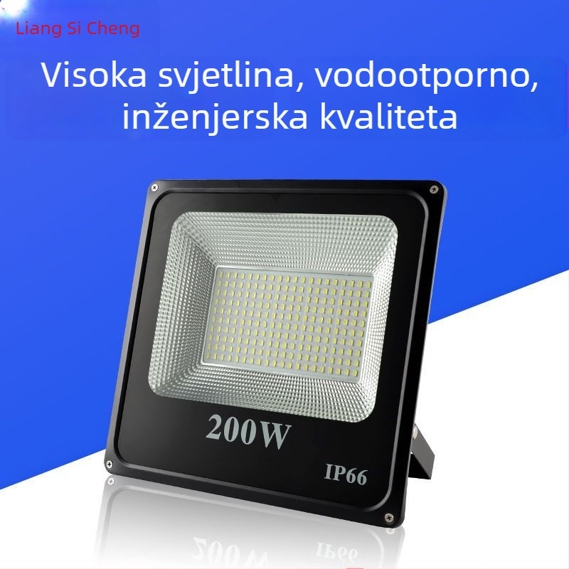 LED vanjski flood svjetlo, vodootporan IP65, za vrt i fasadu, 220V, 10–200W, 160 LED 2835, 180° snop, aluminijsko kućište, 3000K/4000K/6500K, model LBT-FL001