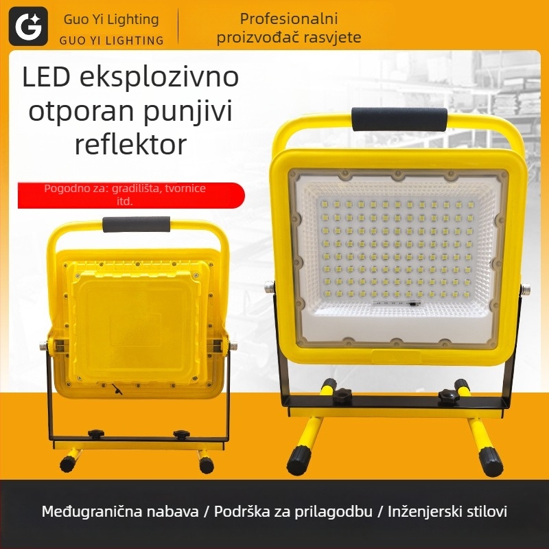 LED reflektor otporan na eksploziju, vanjski vodootporan, punjiv, prijenosan za kampiranje i hitne slučajeve