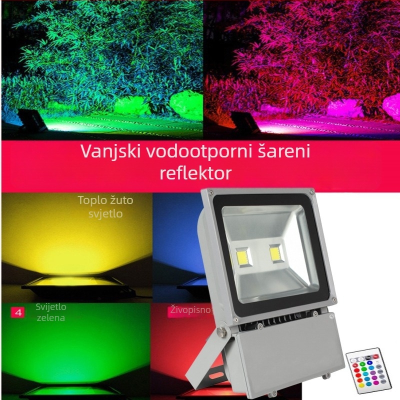 Daljinski upravljano RGB LED flood svjetlo za vanjsku rasvjetu, osvjetljenje drveća, vrta i parka, vodootporno