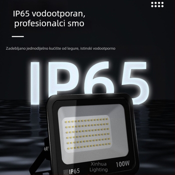 Kvadratni ultra-tanki vanjski LED reflektor, zidni montažni, vodootporan, za radionice i skladišta.