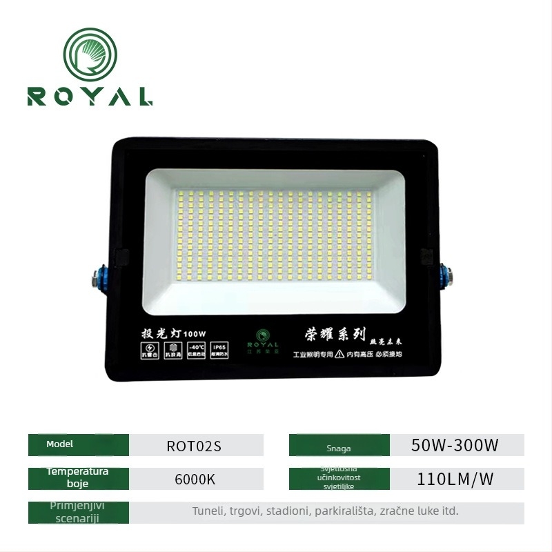 LED reflektor za vanjsku upotrebu, vodootporan, visoke svjetline, 120° snop, industrijsko osvjetljenje za tunele, trgove, parkirališta i zračne luke