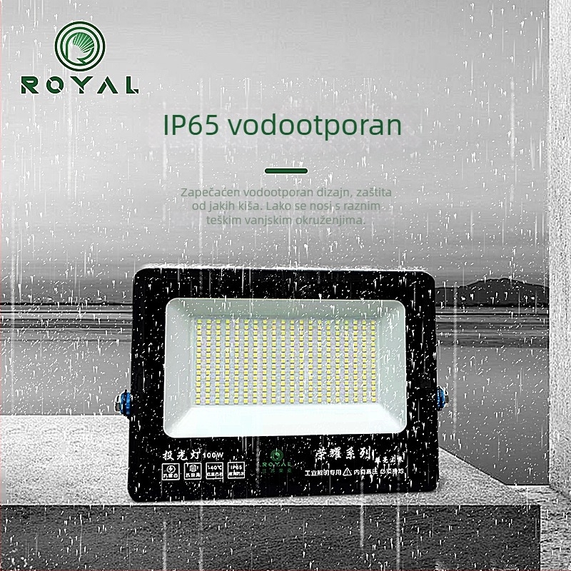 LED reflektor za vanjsku upotrebu, vodootporan, visoke svjetline, 120° snop, industrijsko osvjetljenje za tunele, trgove, parkirališta i zračne luke