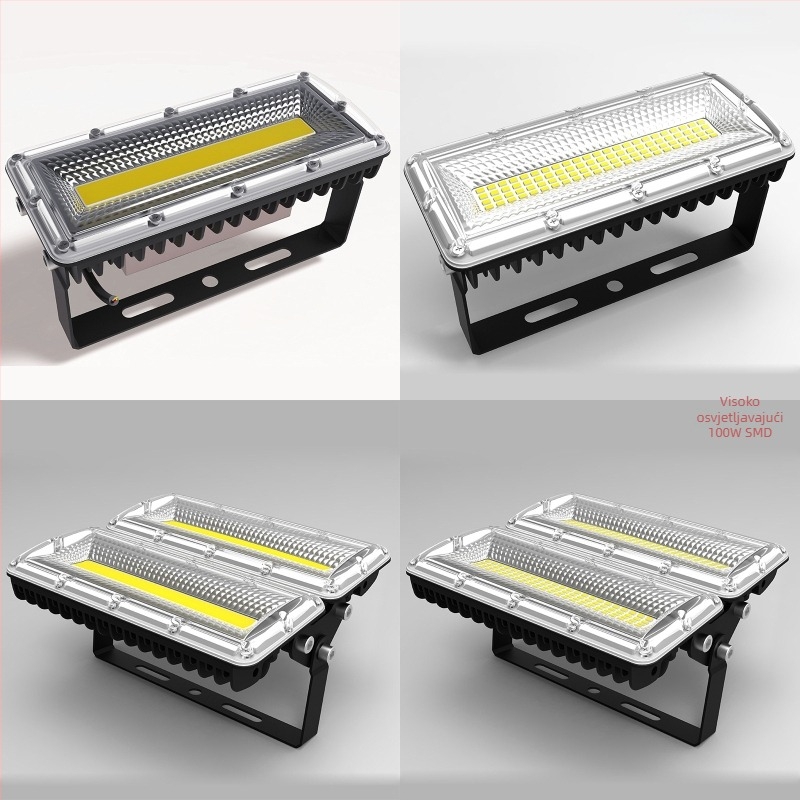 LED eksplozijski vanjski floodlight, vodootporan, 50/150 W, visoka svjetlost za reklamno projiciranje, 100 W, aluminijsko kućište, IP65, 220 V