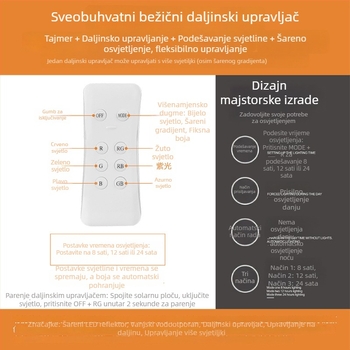 Solarni LED reflektor za dvorište s RGB rasvjetom, osvjetljenje travnjaka i vanjsko krajobrazno osvjetljenje, IP66, daljinsko upravljanje, 12W