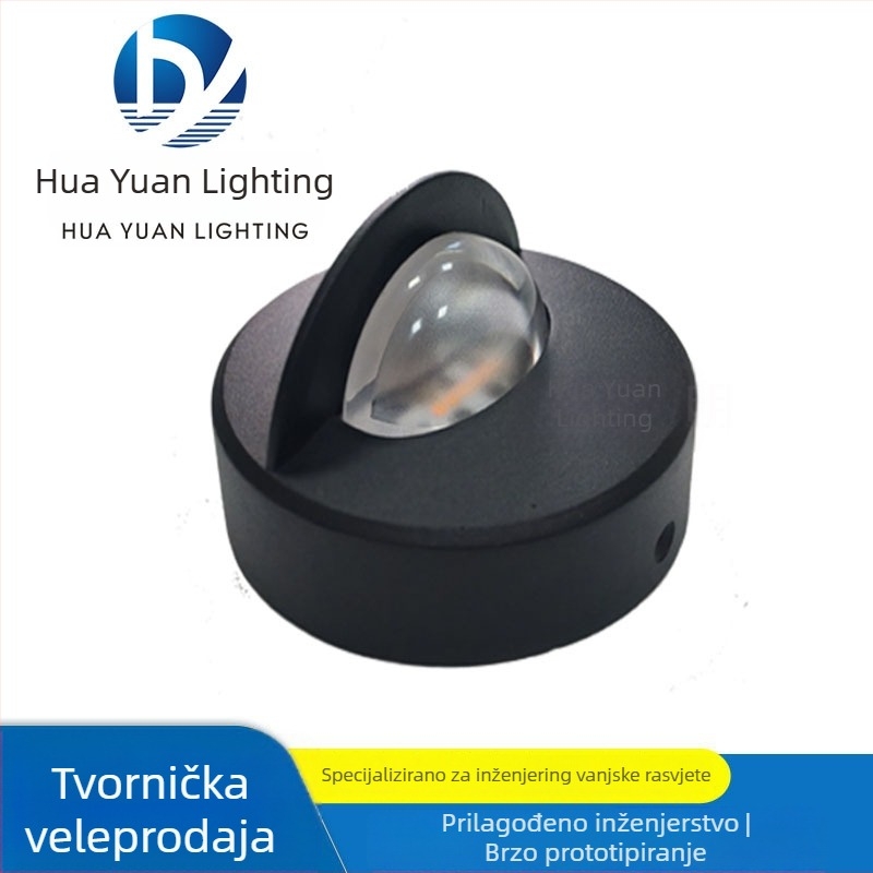 LED mali vanjski kružni flood svjetlo, IP65 vodootporno, 5W, 3000K topla bijela, kut snopa 160°, pogodno za ograde, parkove i obale rijeke
