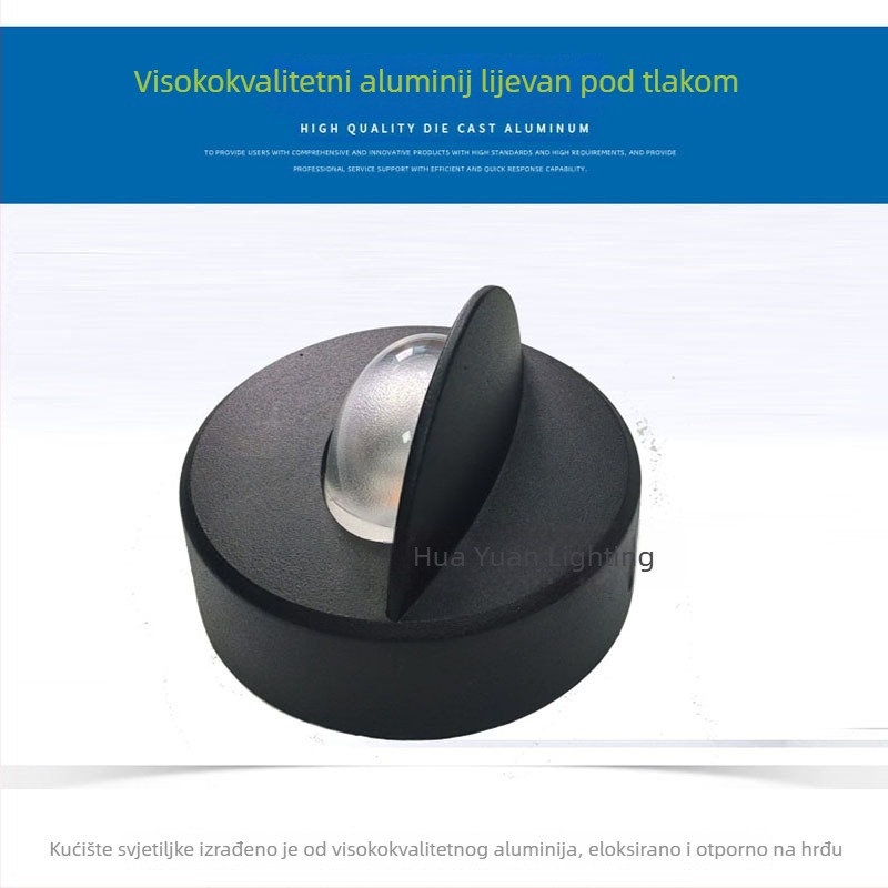 LED mali vanjski kružni flood svjetlo, IP65 vodootporno, 5W, 3000K topla bijela, kut snopa 160°, pogodno za ograde, parkove i obale rijeke