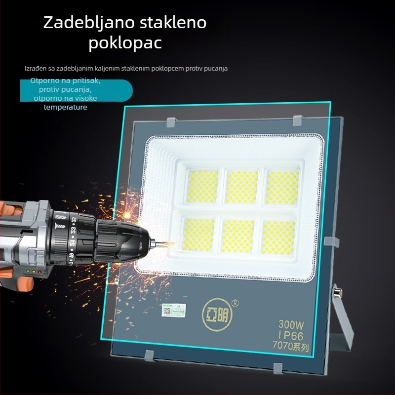 LED floodlight za vanjsku upotrebu, vodootporan vrtni reflektor, IP65, 300W, bijela svjetlost, 180° snop