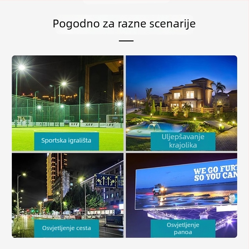 LED floodlight za vanjsku upotrebu, vodootporan vrtni reflektor, IP65, 300W, bijela svjetlost, 180° snop