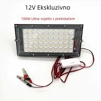 LED 12V vanjska projektna svjetiljka za štandove, 50 LED, 17W, IP66, kut svjetla 180°, crno metalno kućište, model YJ188