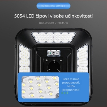 Solarna UFO vrtna svjetiljka, vanjska lijevana konstrukcija, IP66, 3 m visine, senzor pokreta, krajobrazno osvjetljenje