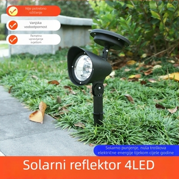 Solarni reflektor za travu s 4 LED, vanjsko rasvjetno osvjetljenje dvorišta i krajolika