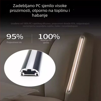 Inteligentna noćna lampica uz krevet s dodirnim prekidačem, linearni dizajn, 78 cm, lagani luksuz