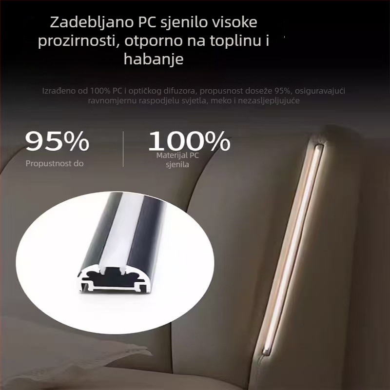 Inteligentna noćna lampica uz krevet s dodirnim prekidačem, linearni dizajn, 78 cm, lagani luksuz