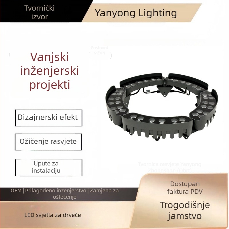 LED reflektor za drveće i pejzaže, vanjski 12W IP65 aluminijsko kućište, podesivi snop, 12 LED, 24V, bijela/topla bijela/boje
