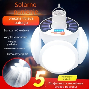 Solarna sklopiva nogometna ulična svjetiljka za vanjsku upotrebu, osvjetljenje za kampiranje i šator, kućno i nužno osvjetljenje